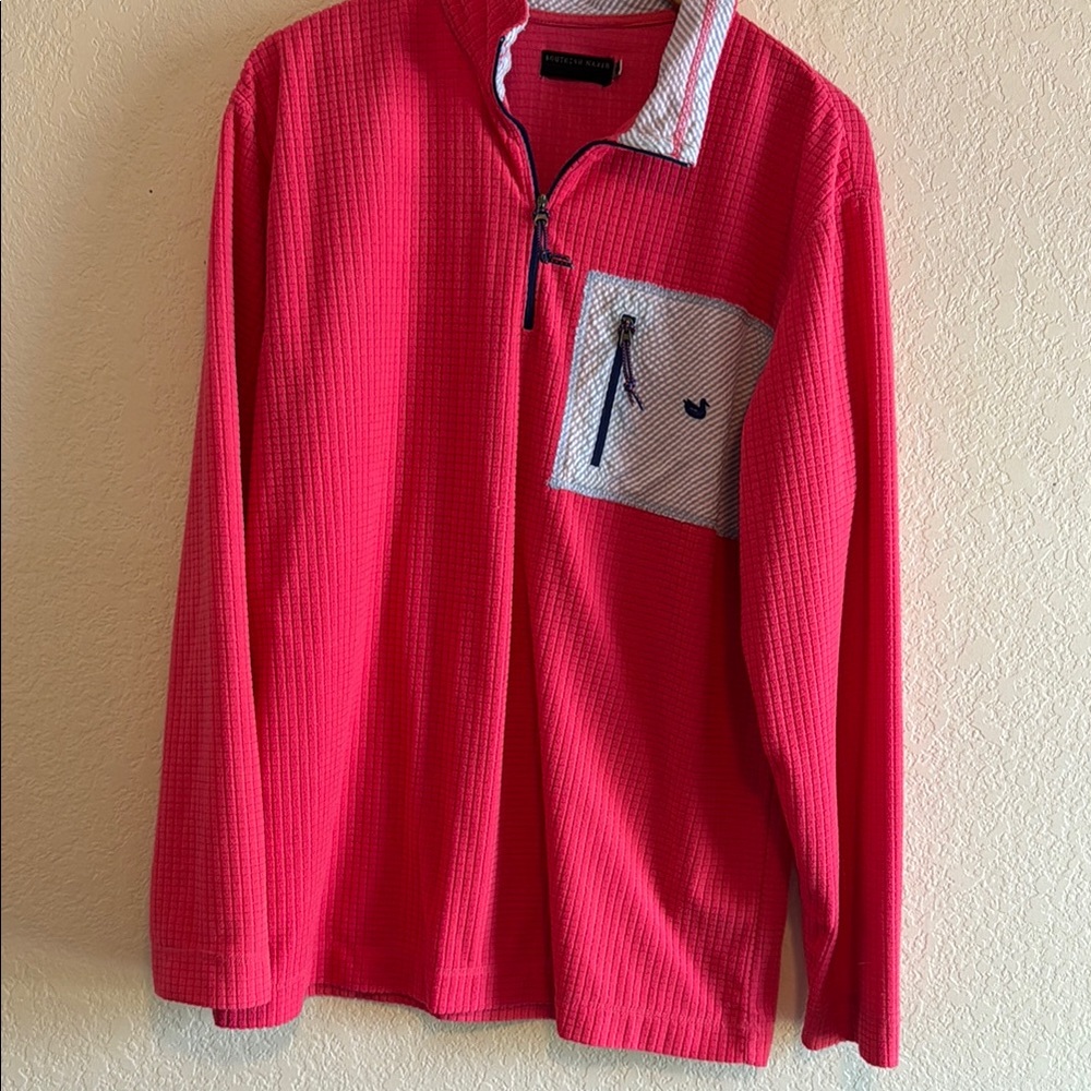 Southern Marsh Men's Red Zip-Up Sweater with Pocket